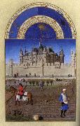 LIMBOURG brothers Les trs riches heures du Duc de Berry: Octobre (October) oil painting artist